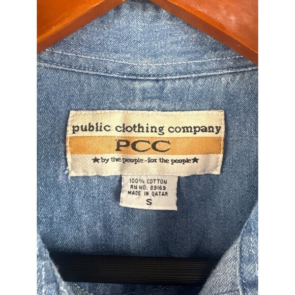 Vintage Public Clothing Company Denim Sleeveless Vest S 100% Cotton - Picture 3 of 4